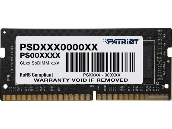 Оперативная память Patriot Signature Line 8GB DDR4 SODIMM PC4-25600 PSD48G320081S