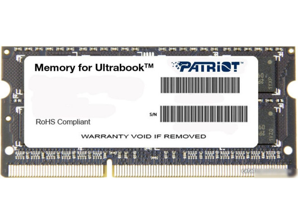 Оперативная память Patriot Memory for Ultrabook 8GB DDR3 SO-DIMM PC3-12800 (PSD38G1600L2S)