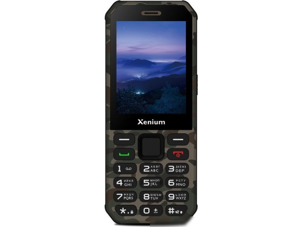 Кнопочный телефон Xenium X300 (зеленый камуфляж)