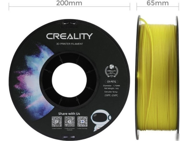 Пластик Creality CR-PETG 1.75 мм 1 кг (желтый)