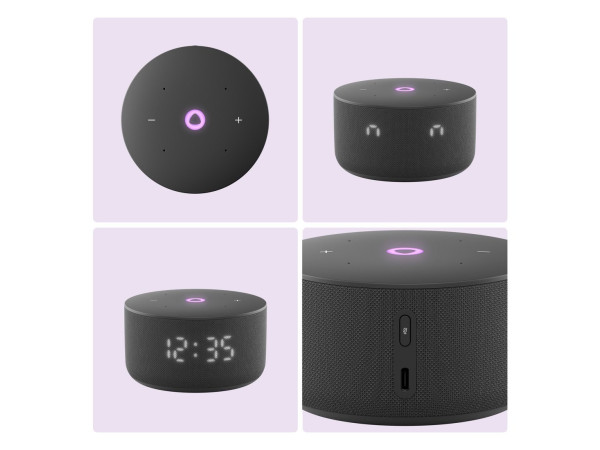 Умная колонка Яндекс Станция Мини 3 с часами (черный)