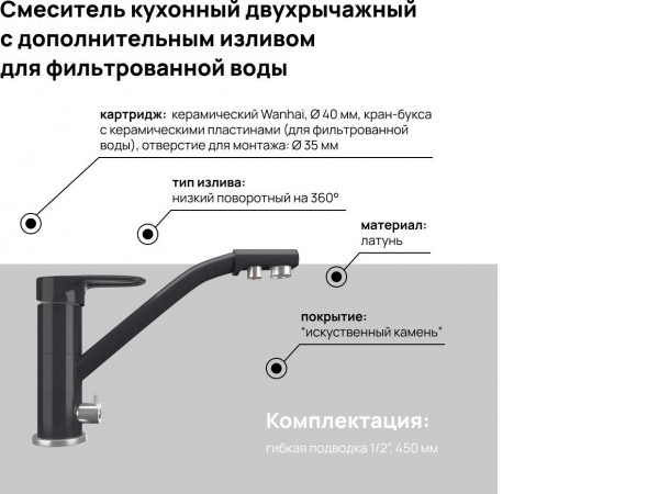 Смеситель MAUNFELD MFQT-10DGR (темно-серый)