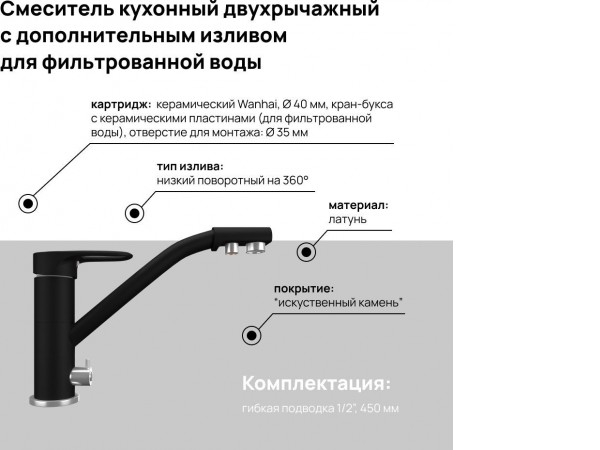 Смеситель MAUNFELD MFQT-10B (черный)