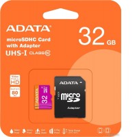 Карта памяти ADATA Premier microSDHC UHS-I U1 (10 Class) 32 Gb (AUSDH32GUICL10-RA1)