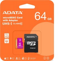 Карта памяти ADATA Premier microSDXC UHS-I U1 Class 10 64GB (AUSDX64GUICL10-RA1)