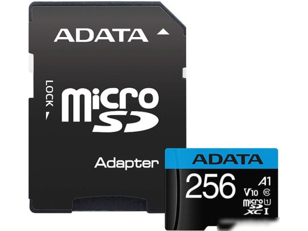 Карта памяти A-Data Premier AUSDX256GUICL10A1-RA1 microSDXC 256GB (с адаптером)