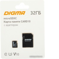 Карта памяти Digma MicroSDXC Class 10 Card10 DGFCA032A01