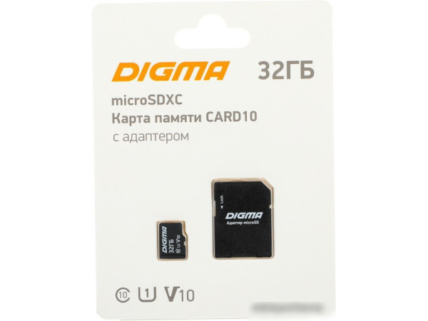 Карта памяти Digma MicroSDXC Class 10 Card10 DGFCA032A01