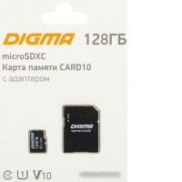 Карта памяти Digma MicroSDXC Class 10 Card10 DGFCA128A01
