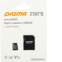 Карта памяти Digma MicroSDXC Class 10 Card30 DGFCA256A03