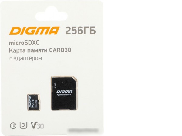 Карта памяти Digma MicroSDXC Class 10 Card30 DGFCA256A03