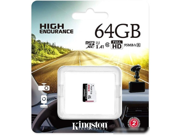 Карта памяти Kingston High Endurance microSDXC 64GB