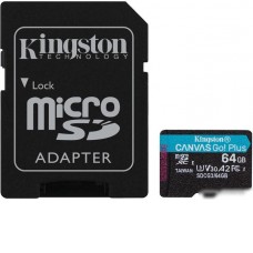 Карта памяти Kingston Canvas Go! Plus microSDXC 64GB (с адаптером)