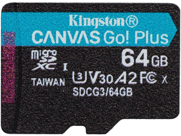 Карта памяти Kingston Canvas Go! Plus microSDXC 64GB (с адаптером)