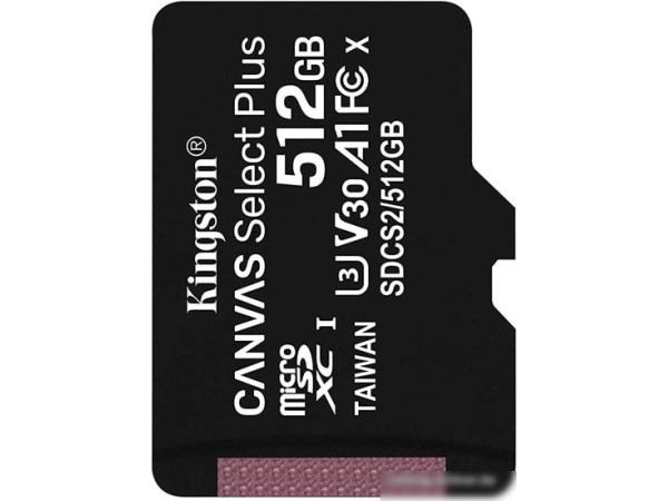 Карта памяти Kingston Canvas Select Plus microSDXC 512GB