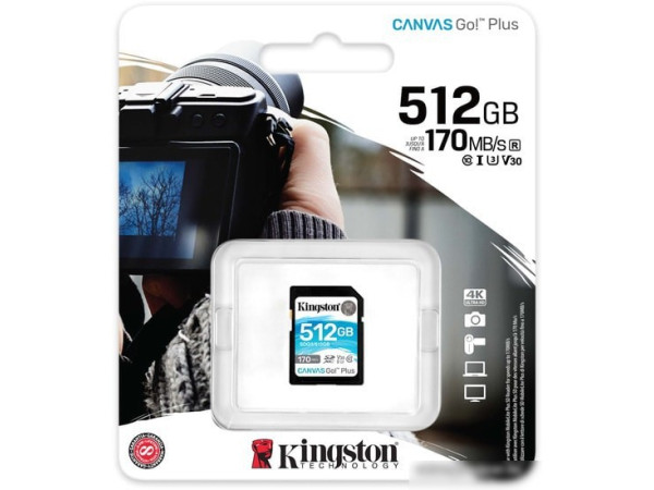 Карта памяти Kingston Canvas Go! Plus SDXC 512GB