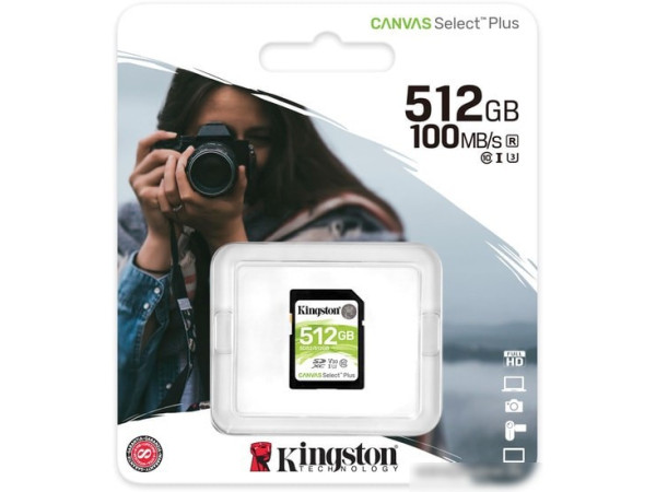 Карта памяти Kingston Canvas Select Plus SDXC 512GB