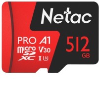 Карта памяти Netac MicroSDXC 512GB V30/A1/C10 Netac P500 Extreme Pro с адаптером