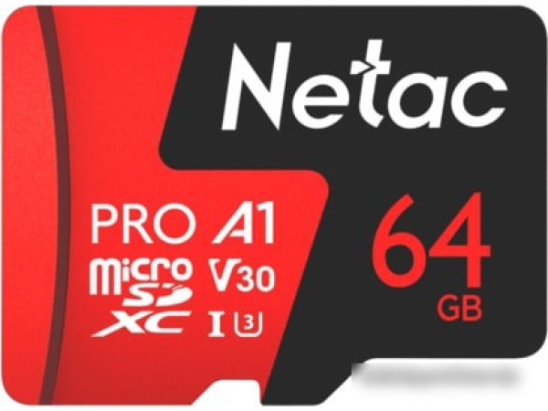 Карта памяти Netac P500 Extreme Pro 64GB NT02P500PRO-064G-R + адаптер
