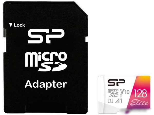 Карта памяти Silicon-Power Elite microSDXC SP128GBSTXBV1V20SP 128GB (с адаптером)