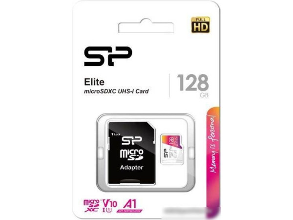 Карта памяти Silicon-Power Elite microSDXC SP128GBSTXBV1V20SP 128GB (с адаптером)