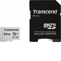 Карта памяти Transcend microSDXC 300S 64GB + адаптер