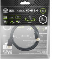Кабель CACTUS HDMI - HDMI CS-HDMI.1.4-1 (1 м, черный)