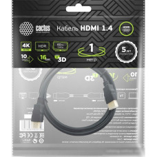 Кабель CACTUS HDMI - HDMI CS-HDMI.1.4-1 (1 м, черный)
