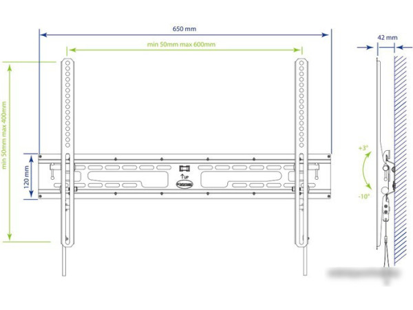 Кронштейн Kromax FLAT-2 (черный)