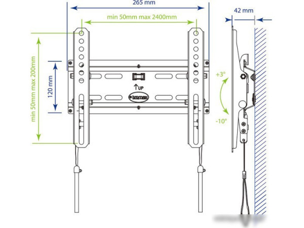 Кронштейн Kromax FLAT-6 (черный)