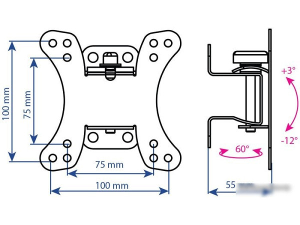 Кронштейн Kromax GALACTIC-10 (черный)