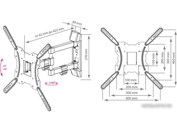 Кронштейн Kromax GALACTIC-40 (черный)