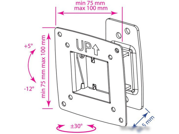 Кронштейн Kromax OPTIMA-102 (черный)