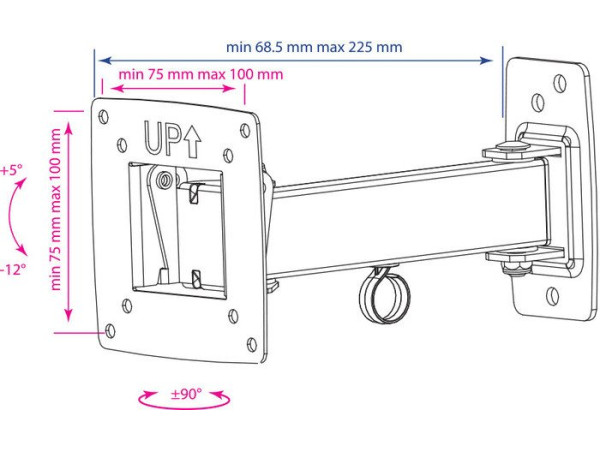 Кронштейн Kromax OPTIMA-103 (черный)