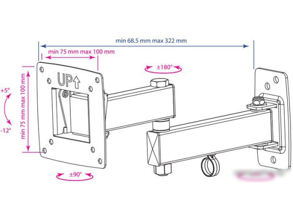 Кронштейн Kromax OPTIMA-104 (черный)