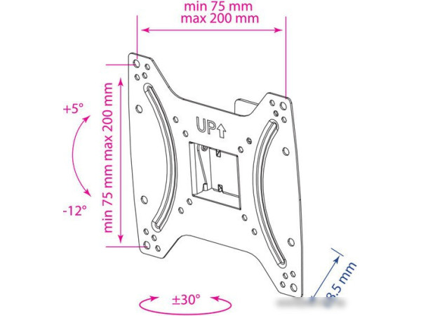 Кронштейн Kromax OPTIMA-202 (черный)