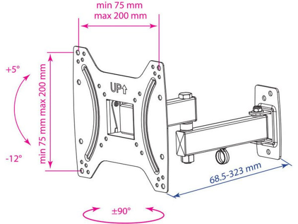 Кронштейн Kromax OPTIMA-204 (черный)