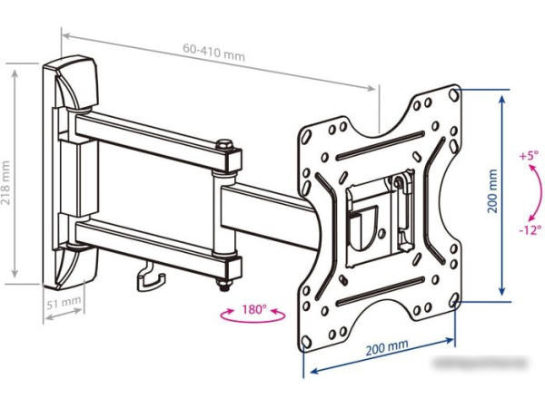 Кронштейн Kromax OPTIMA-214 (черный)