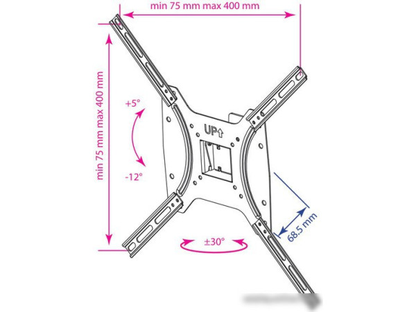 Кронштейн Kromax OPTIMA-402 (черный)