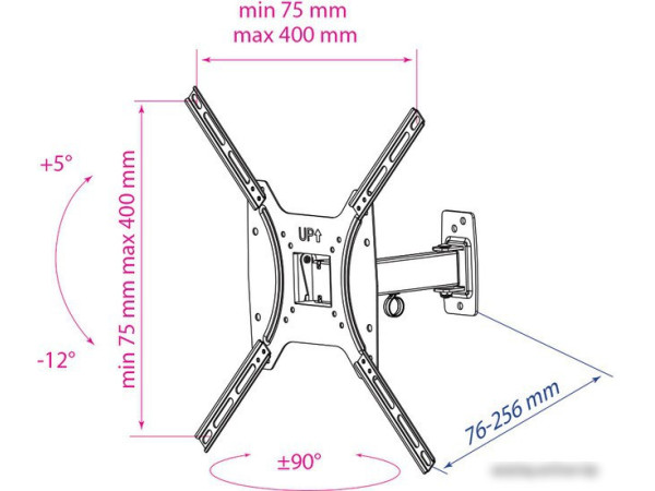 Кронштейн Kromax OPTIMA-403 (черный)