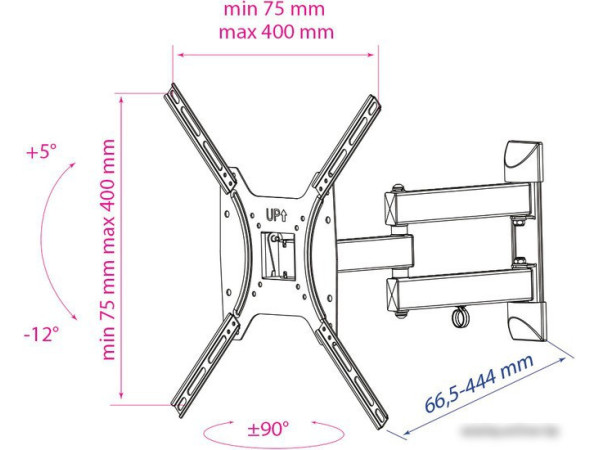 Кронштейн Kromax OPTIMA-404 (черный)