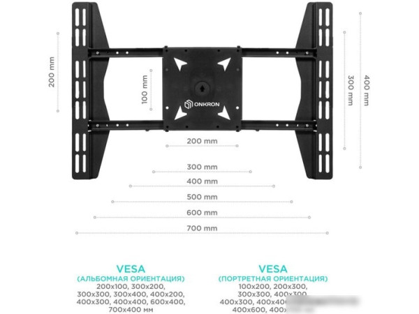 Кронштейн Onkron CPRO2L-4 (черный)