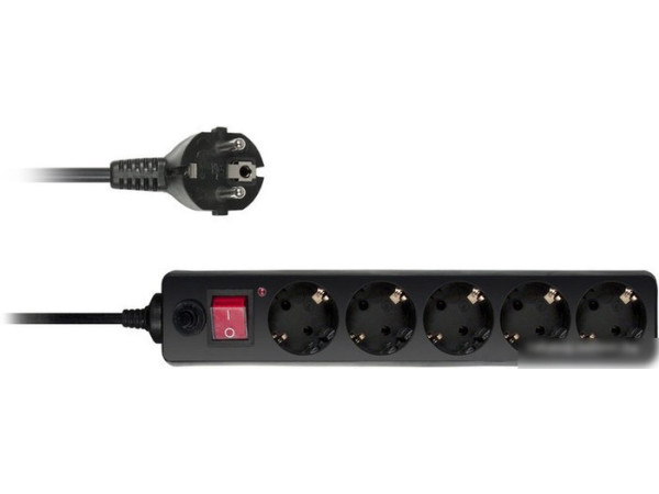 Сетевой фильтр Buro 5 розеток, черный, 3 м [500SH-3-B]