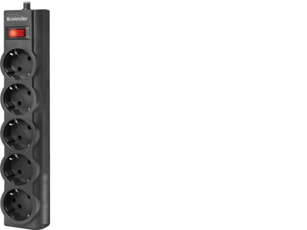 Сетевой фильтр Defender ES largo 5 (черный)