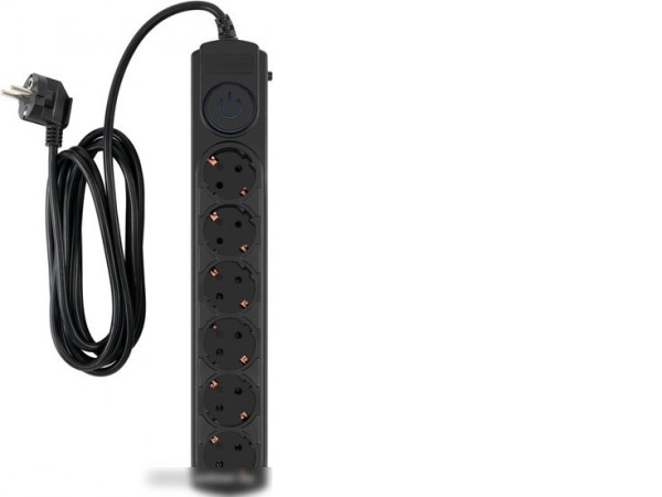 Сетевой фильтр IPPON BK-6-EU-5-10-B (5м, 6 розеток, черный)