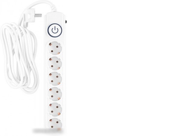 Сетевой фильтр IPPON BK-6-EU-5-10-W (5м, 6 розеток, белый)