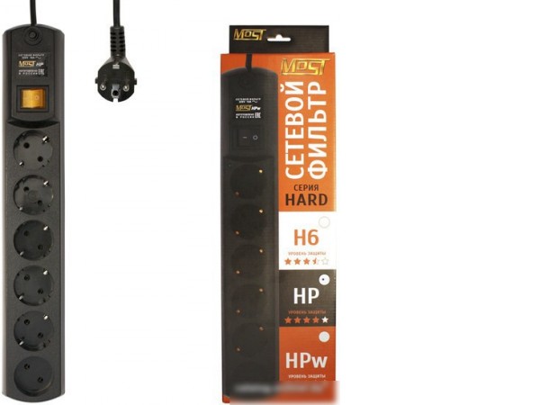 Сетевой фильтр Most HP 2 м (черный)