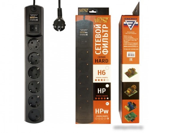 Сетевой фильтр Most HPW 2 м (черный)