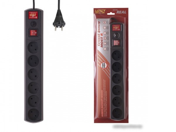 Сетевой фильтр Most R 2 м (черный)