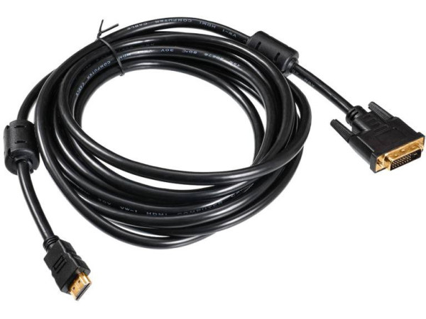 Кабель Buro HDMI-19M-DVI-D-5M